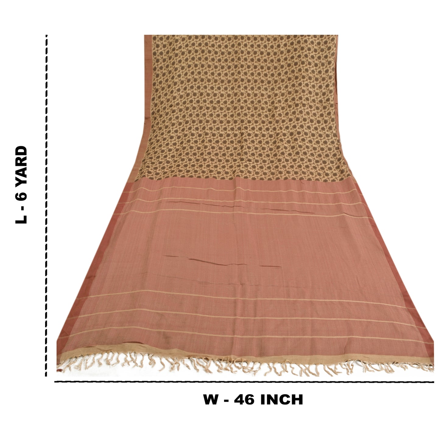 Sanskriti Vintage Heavy Ivory Sari 100% Pure Woolen Sustainable Fabric Printed Woven Sarees