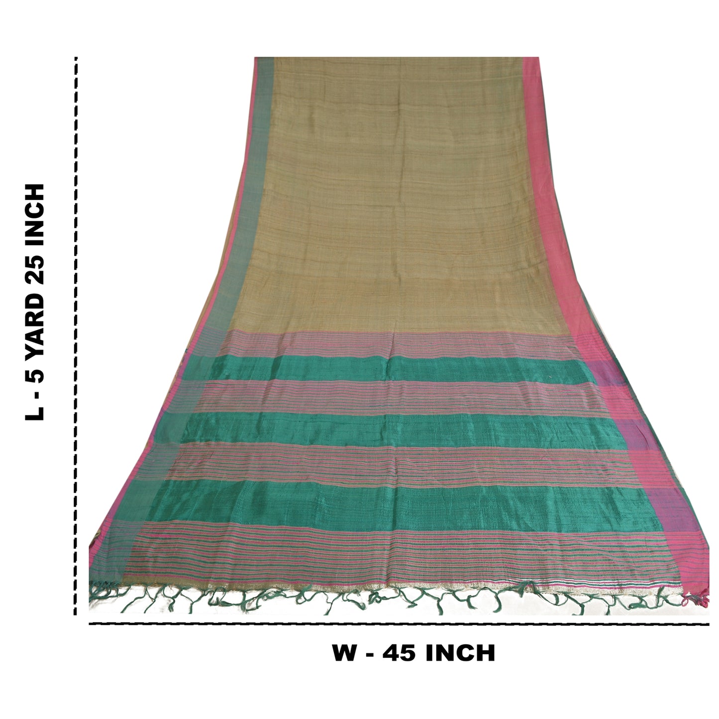 Sanskriti Vintage Heavy Green Sarees Pure Handloom Silk Sustainable Fabric Woven Sari