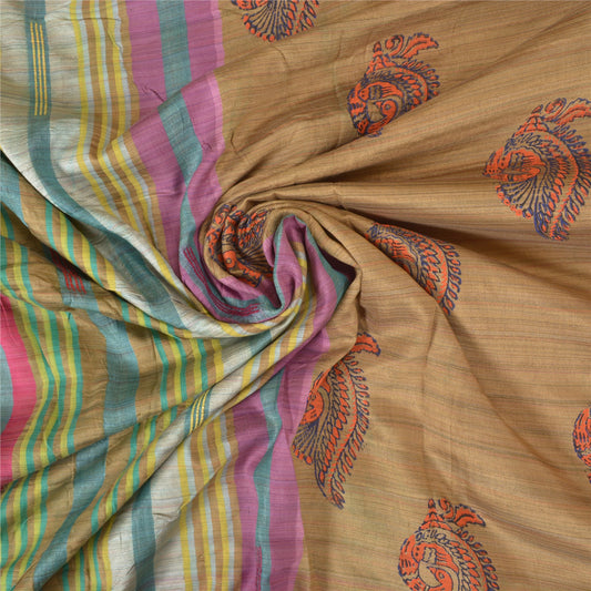 Sanskriti Vintage Heavy Sarees Pure Woolen Sustainable Fabric Hand-Block Printed Woven Sari
