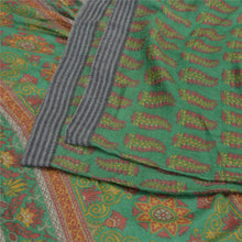 Load image into Gallery viewer, Sanskriti Vintage Green Indian Sarees 100% Pure Woolen Fabric Printed 5 YD Sari
