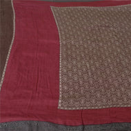 Sanskriti Vintage Brown Heavy Indian Sarees 100% Pure Woolen Fabric Printed Sari