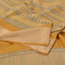 Load image into Gallery viewer, Sanskriti Vintage Mustard Sarees Pure Woolen Fabric Hand-Block Printed Zari Sari
