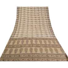 Load image into Gallery viewer, Sanskriti Vintage Ivory Sarees Pure Woolen hand-Block Printed Woven Sari /Fabric
