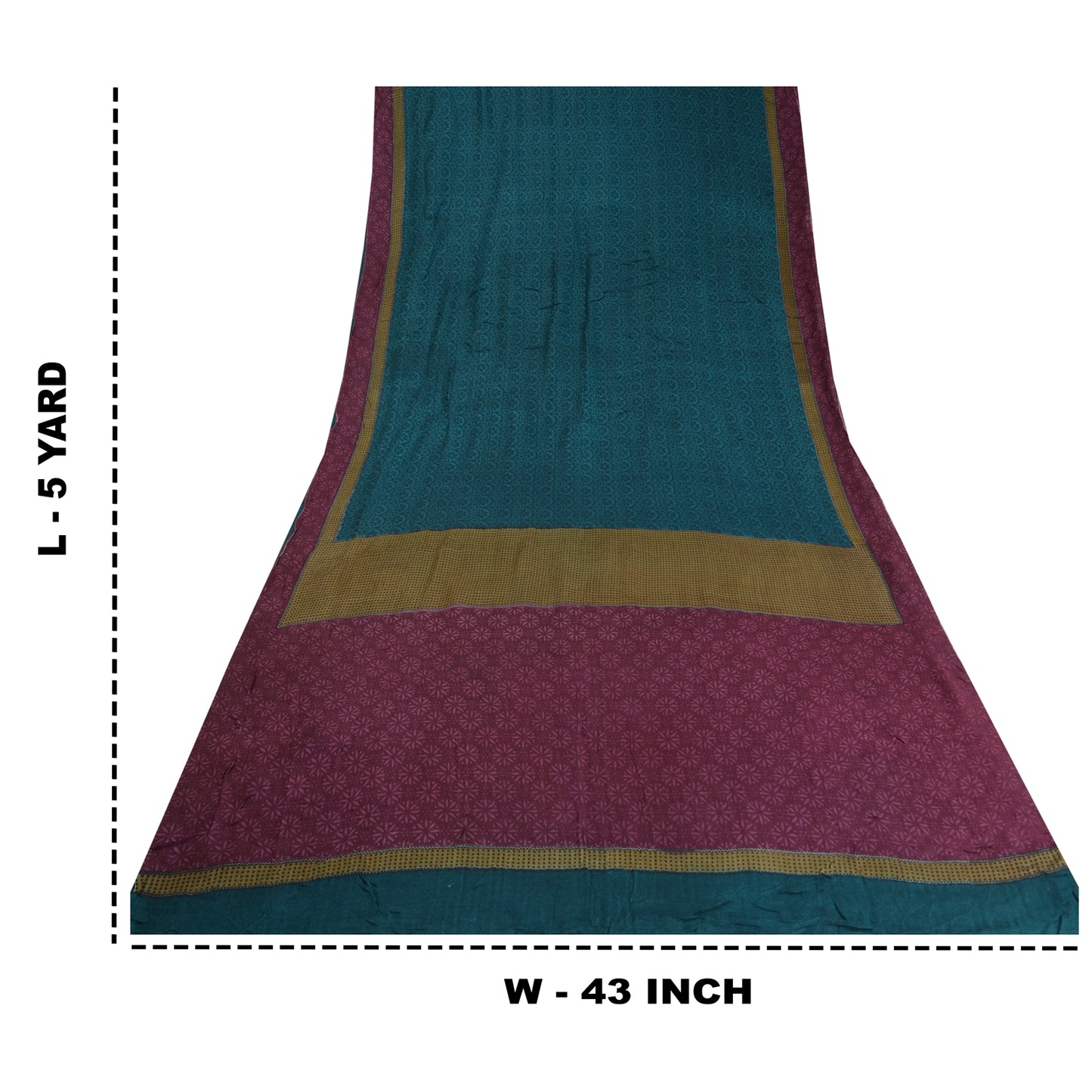 Sanskriti Vintage Purple/Teal Sarees Pure Woolen Printed & Woven Sari /Sustainable Fabric