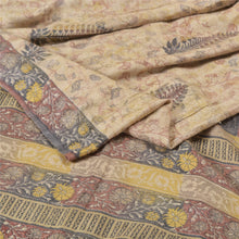 Load image into Gallery viewer, Sanskriti Vintage Cream Indian Sarees Pure Woolen Printed &amp; Woven Sari /Fabric
