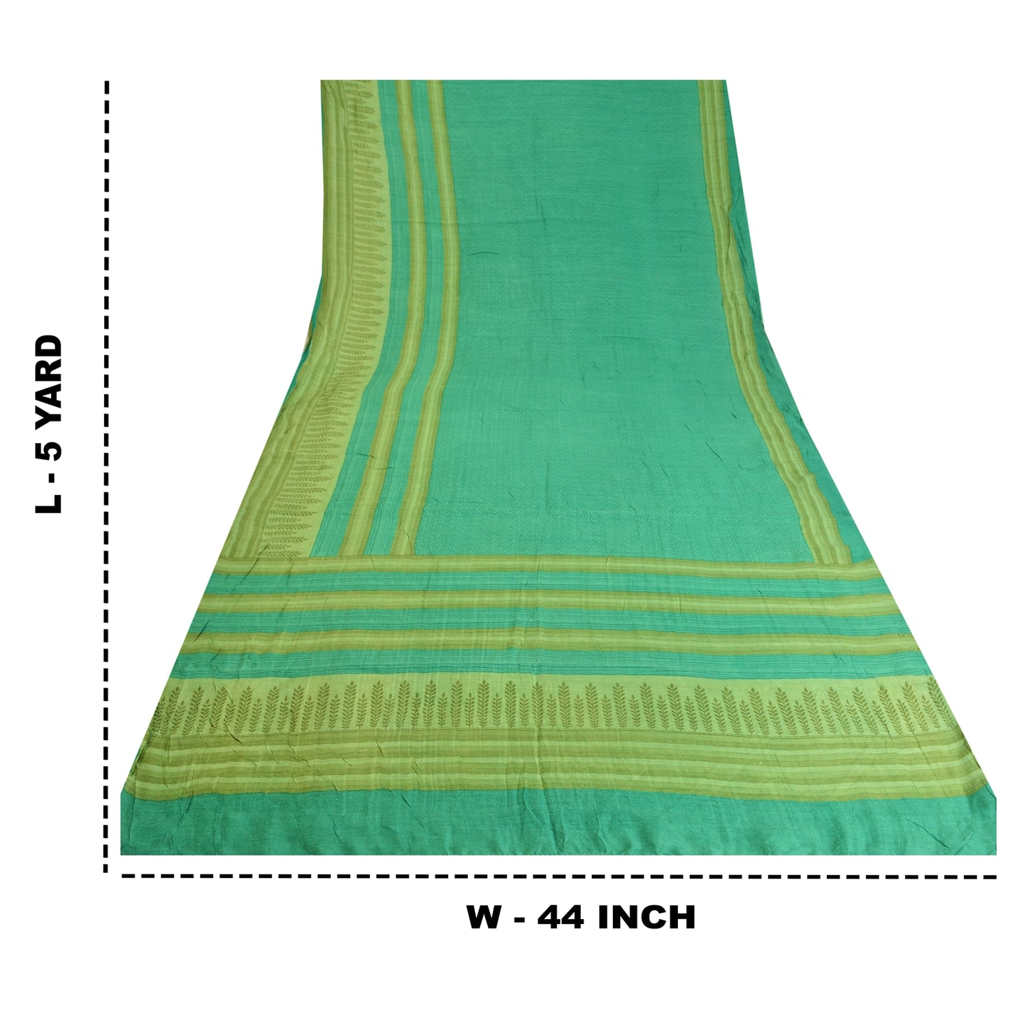 Sanskriti Vintage Green Indian Sarees Pure Woolen Sustainable Fabric Printed Woven Sari