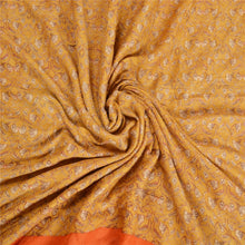 Load image into Gallery viewer, Sanskriti Vintage Mustard/Orange Sarees Pure Woolen Fabric Block Printed Sari
