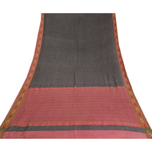 Load image into Gallery viewer, Sanskriti Vintage Grey/Pink Sarees Pure Woolen Fabric Block Printed Woven Sari
