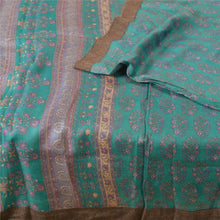 Load image into Gallery viewer, Sanskriti Vintage Green/Blue Sarees Pure Woolen Fabric Printed Woven Soft Sari
