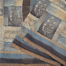 Load image into Gallery viewer, Sanskriti Vintage Blue/Ivory Sarees Pure Woolen Fabric Block Printed 5 Yard Sari
