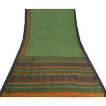 Load image into Gallery viewer, Sanskriti Vintage Green Indian Sarees 100% Pure Woolen Fabric Printed Woven Sari

