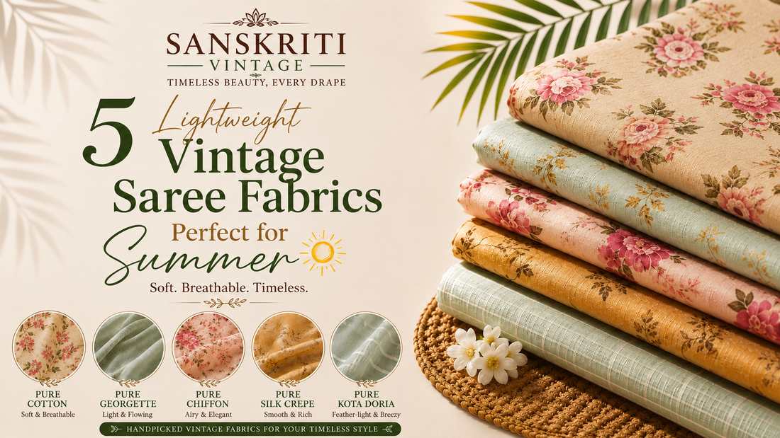 Lightweight Vintage Saree Fabrics Perfect for Summer