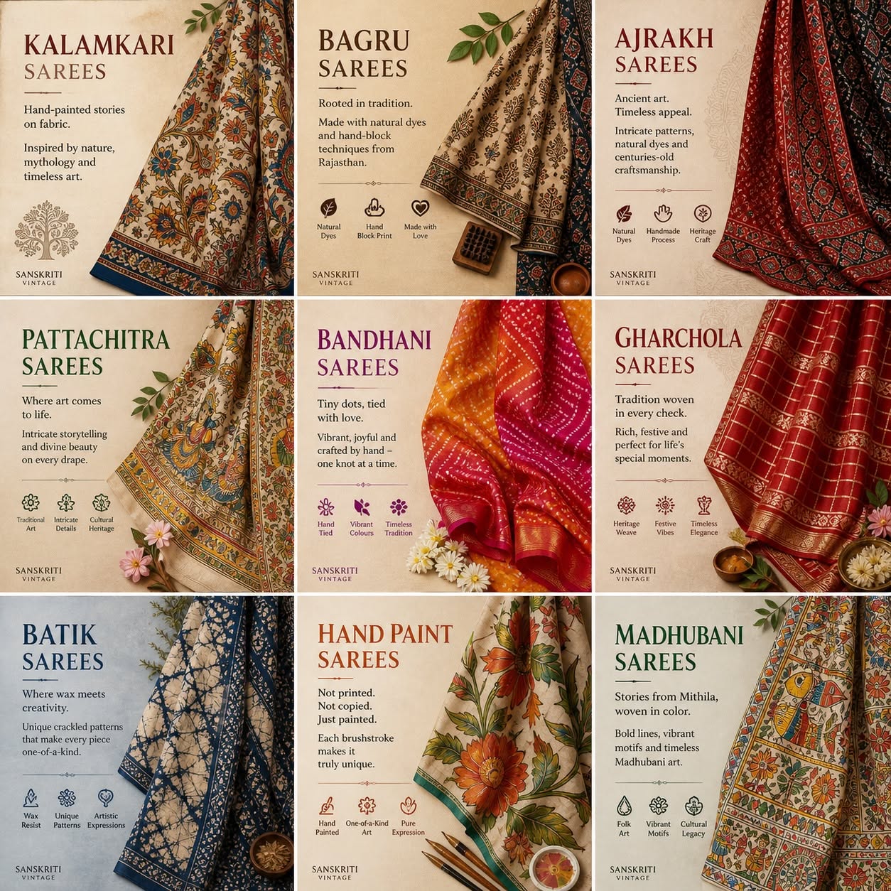 9 Timeless Indian Saree Arts: From Kalamkari to Madhubani