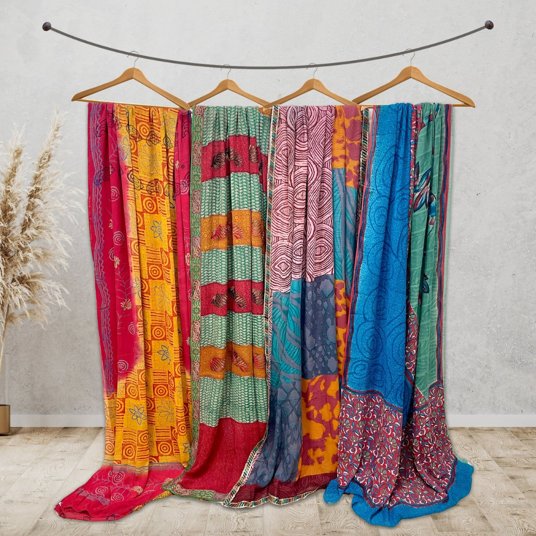 Sustainable Bulk Dupatta Fabric - Sanskriti Vintage Assorted Recycled Georgette Dupatta for Crafts and Projects