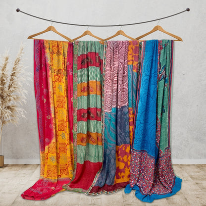 Sustainable Bulk Dupatta Fabric - Sanskriti Vintage Assorted Recycled Georgette Dupatta for Crafts and Projects