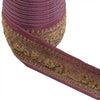 SANSKRITI VINTAGE Border Hand Beaded Craft Trims Interior Lace 1 Yard Pink