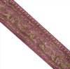 SANSKRITI VINTAGE Border Hand Beaded Craft Trims Interior Lace 1 Yard Pink