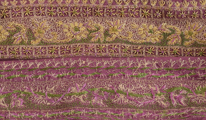 SANSKRITI VINTAGE Border Hand Beaded Craft Trims Interior Lace 1 Yard Pink