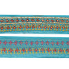 Sanskriti Vintage Saree Border Hand Beaded Craft Patch Work Trims Lace 1 YD Blue