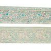 Sanskriti Vintage Craft Trims Lace Saree 1YD Border Green Hand Beaded Zardozi