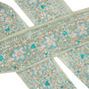 Sanskriti Vintage Craft Trims Lace Saree 1YD Border Green Hand Beaded Zardozi