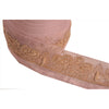 Sanskriti Vintage Saree Border Hand Embroidered Dabka Trims Lace 1 Yard Pink