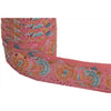 Sanskriti Vintage Sari Border Antique Hand Beaded 1 YD Trim Sewing SilkPink Lace