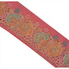 Sanskriti Vintage Sari Border Antique Hand Beaded 1 YD Trim Sewing SilkPink Lace