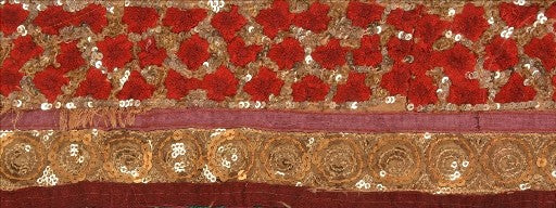 Sanskriti Vintage Sari Border Hand Beaded 1 Yard Trims Sewing Cream Decor Lace