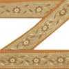 Sanskriti Vintage Sari Border Hand Embroidered 1YD Trim Sewing Silk Saffron Lace
