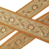 Sanskriti Vintage Sari Border Hand Embroidered 1YD Trim Sewing Silk Saffron Lace
