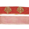 Sanskriti Vintage Saree Border Red 1 Yd 3.5"W Artificial Silk Hand Beaded Gota Patti Dabka Sequins Sari Trim Lace Ribbon For Embelishment