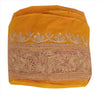 Sanskriti Vintage Sari Border Hand Beaded 1 YARD Indian Trim Sewing Saffron Lace