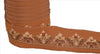 Sanskriti Vintage Sari Border Antique Hand Beaded 1 Yd Indian Trim Ribbon Brown Zari Lace