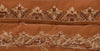 Sanskriti Vintage Sari Border Antique Hand Beaded 1 Yd Indian Trim Ribbon Brown Zari Lace