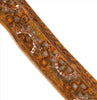 SANSKRITI VINTAGE Border Hand Beaded 1 YD Indian Trim Sewing Saffron Lace