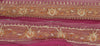 Sanskriti Vintage Sari Border Hand Beaded 1 Yd Indian Trim Sewing Pink Lace