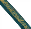 Sanskriti Vintage Sari Border Hand Beaded 1 Yd Indian Trim Ribbon Green Lace