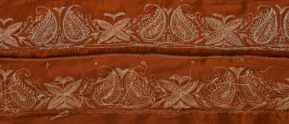 Sanskriti Vintage Sari Kant Håndperlet 1 Yard Indisk Kant Syning Brun Blonde