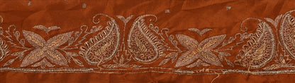 Sanskriti Vintage Sari Kant Håndperlet 1 Yard Indisk Kant Syning Brun Blonde