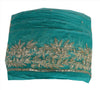 Sanskriti Vintage Sari Border Hand Beaded 1 Yd Indian Trim Sewing Green Lace