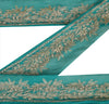 Sanskriti Vintage Sari Border Hand Beaded 1 Yd Indian Trim Sewing Green Lace