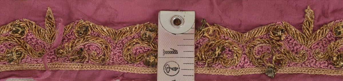 Sanskriti Vintage Sari Border Hand Beaded 1 Yd Indian Trim Ribbon Purple Lace