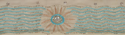 Sanskriti Vintage Sari Border Hand Beaded 1 Yd Indian Trim Sewing White Lace