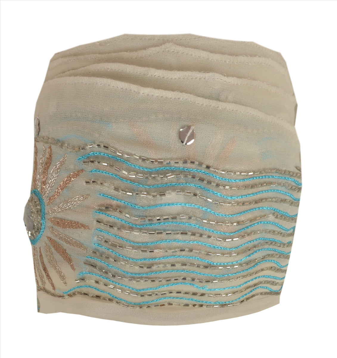 Sanskriti Vintage Sari Border Hand Beaded 1 Yd Indian Trim Sewing White Lace