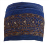Sanskriti Vintage Sari Border Hand Beaded 1 Yd Indian Trim Sewing Blue Zari Lace