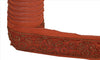 Sanskriti Vintage Sari Border Hand Beaded 1 Yd Trim Sewing Dark Orange Lace