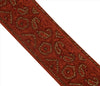 Sanskriti Vintage Sari Border Hand Beaded 1 Yd Trim Sewing Dark Orange Lace