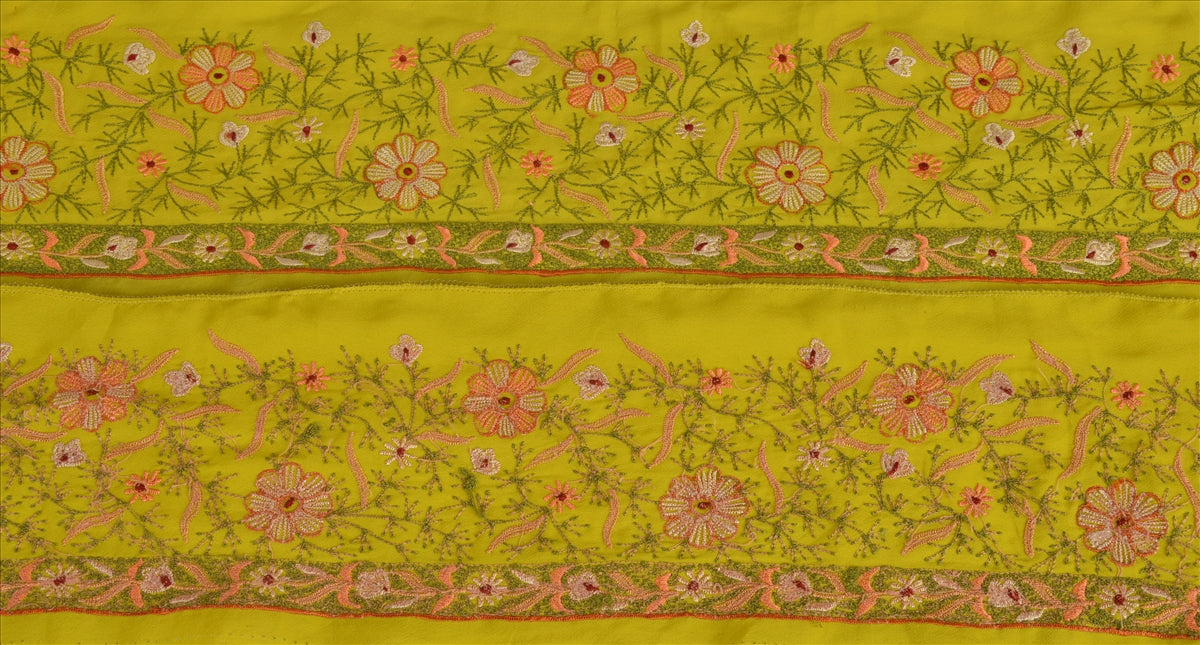 Sanskriti Vintage Sari Border Embroidered 1 Yd Indian Trim Sewing Green Lace