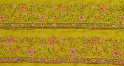 Sanskriti Vintage Sari Border Embroidered 1 Yd Indian Trim Sewing Green Lace